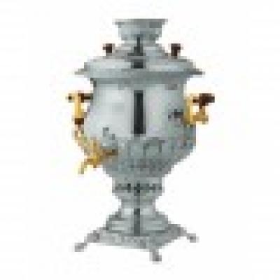 Самовар (C.2001/2) угольный 5,5л никель золото