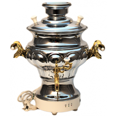 Самовар электрический (D.E.MOMTAZ/2) 5 л никель-золото