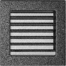 Решетка вентиляционная Kratki черный-хром 17*17 c жалюзи Решетка вентиляционная Kratki черный-хром 17*17 c жалюзи