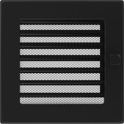 Решетка вентиляционная Kratki черная 17x17 c жалюзи