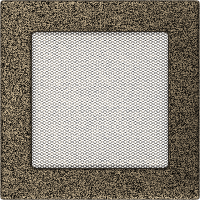 Решетка вентиляционная Kratki черная-латунь 17*17