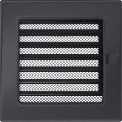 Решетка вентиляционная Kratki графитовая 17*17 c жалюзи