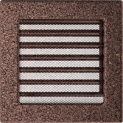 Решетка вентиляционная Kratki медная 17*17 c жалюзи