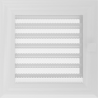 Решетка вентиляционная Kratki Oskar белая 17*17 с жалюзи