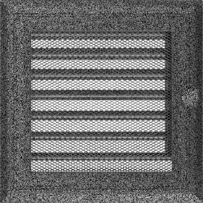 Решетка вентиляционная Kratki Oskar черный-хром 17*17 с жалюзи