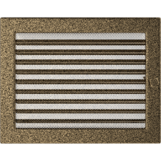 Решетка вентиляционная Kratki черная-латунь 22*30 с жалюзи Решетка вентиляционная Kratki черная-латунь 22*30 с жалюзи