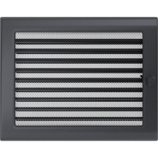 Решетка вентиляционная Kratki графитовая 22x30 c жалюзи Решетка вентиляционная Kratki графитовая 22x30 c жалюзи