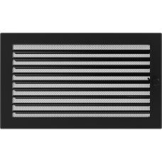 Решетка вентиляционная Kratki черная 22x37 с жалюзи Решетка вентиляционная Kratki черная 22x37 с жалюзи