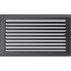 Решетка вентиляционная Kratki графитовая 22x37 c жалюзи Решетка вентиляционная Kratki графитовая 22x37 c жалюзи