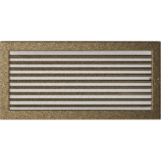 Решетка вентиляционная Kratki черная-латунь 22*45 с жалюзи Решетка вентиляционная Kratki черная-латунь 22*45 с жалюзи