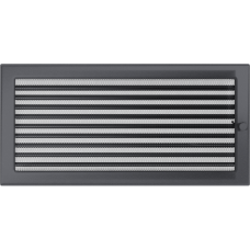 Решетка вентиляционная Kratki графитовая 22x45 c жалюзи Решетка вентиляционная Kratki графитовая 22x45 c жалюзи
