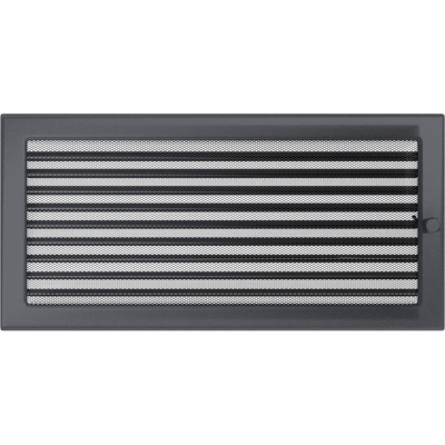 Решетка вентиляционная Kratki графитовая 22x45 c жалюзи   