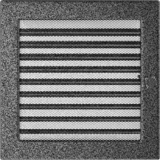 Решетка вентиляционная Kratki черный-хром 22*22 c жалюзи Решетка вентиляционная Kratki черный-хром 22*22 c жалюзи