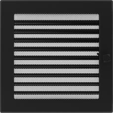 Решетка вентиляционная Kratki черная 22x22 с жалюзи Решетка вентиляционная Kratki черная 22x22 с жалюзи