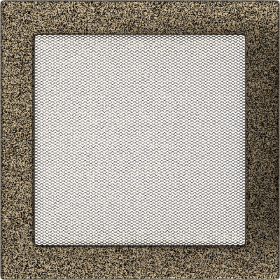 Решетка вентиляционная Kratki черная-латунь 22*22