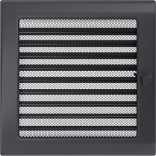 Решетка вентиляционная Kratki графитовая 22x22 c жалюзи Решетка вентиляционная Kratki графитовая 22x22 c жалюзи