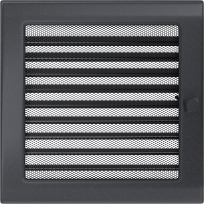 Решетка вентиляционная Kratki графитовая 22x22 c жалюзи
