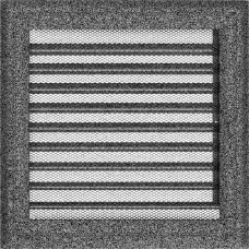 Решетка вентиляционная Kratki Oskar черный-хром 22*22 с жалюзи Решетка вентиляционная Kratki Oskar черный-хром 22*22 с жалюзи