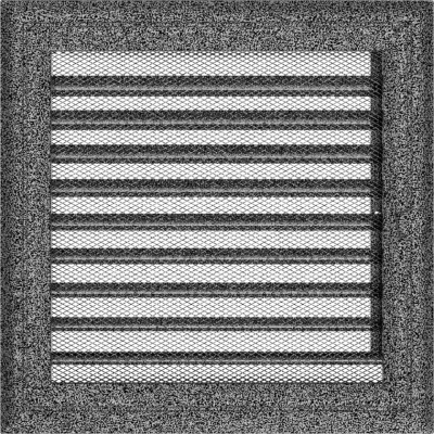 Решетка вентиляционная Kratki Oskar черный-хром 22*22 с жалюзи