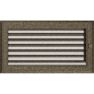 Решетка вентиляционная Kratki Oskar черная-латунь 17*30 с жалюзи