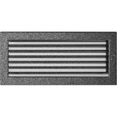 Решетка вентиляционная Kratki черный-хром 17*37 c жалюзи Решетка вентиляционная Kratki черный-хром 17*37 c жалюзи