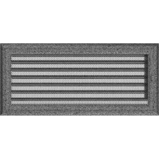 Решетка вентиляционная Kratki Oskar черный-хром 17*37 с жалюзи Решетка вентиляционная Kratki Oskar черный-хром 17*37 с жалюзи