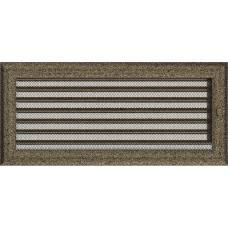 Решетка вентиляционная Kratki Oskar черная-латунь 17*37 с жалюзи Решетка вентиляционная Kratki Oskar черная-латунь 17*37 с жалюзи