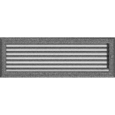 Решетка вентиляционная Kratki Oskar черный-хром 17*49 с жалюзи Решетка вентиляционная Kratki Oskar черный-хром 17*49 с жалюзи