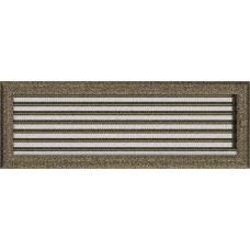 Решетка вентиляционная Kratki Oskar черная-латунь 17*49 с жалюзи Решетка вентиляционная Kratki Oskar черная-латунь 17*49 с жалюзи