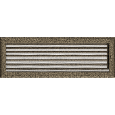 Решетка вентиляционная Kratki Oskar черная-латунь 17*49 с жалюзи