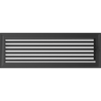 Решетка вентиляционная Kratki Oskar графитовая 17*49 с жалюзи